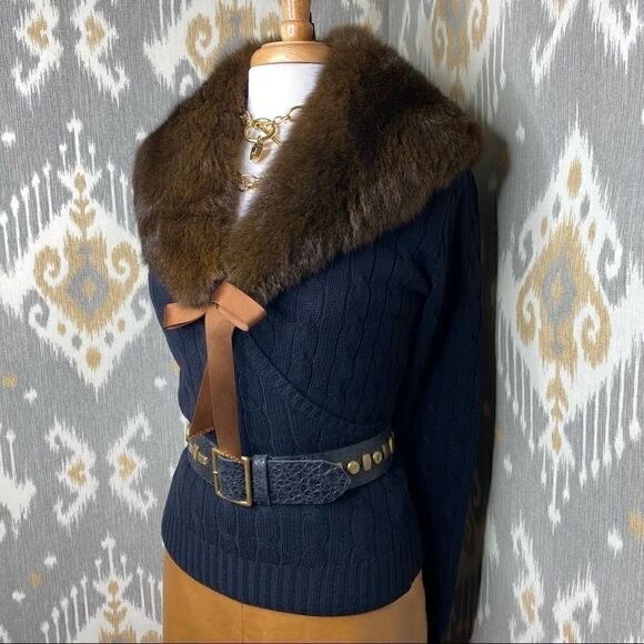 Ralph Lauren Collection * Sable Brown Opossum Collar - Picture 9 of 16